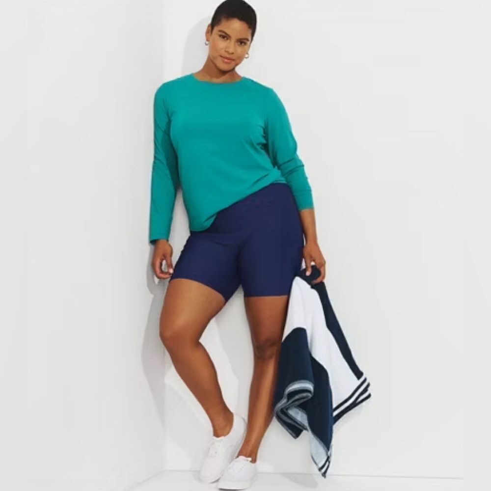 Lands’ End Navy blue biker shorts sz 3X (24W-26W)